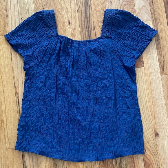 Rewind Women's Blue Lace Trim Top Size L - Picture 4 of 4